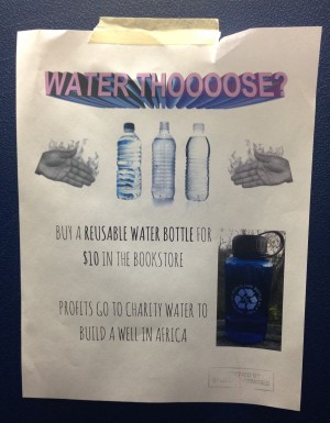 One of the many poster designs hung around the school by Environmental Issues students.