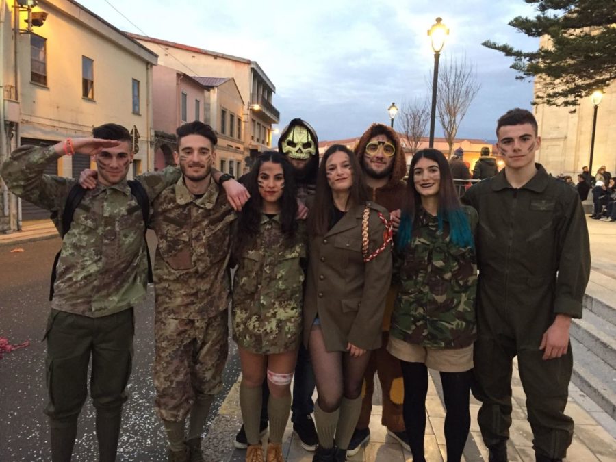 Italian exchange student Valentina Frau hangs out with her friends in her city of Terralba during Carnival, an Italian festival similar to Mardi Gras. 