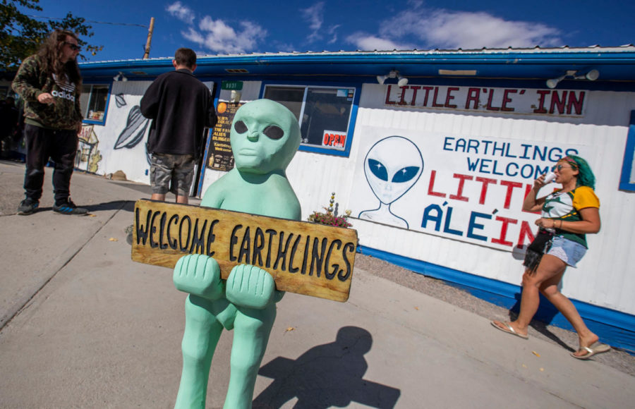 Alien enthusiasts descend on the Little ALeInn near Area 51 and the adjacent town of Rachel, Nev., on September 19, 2019. 
