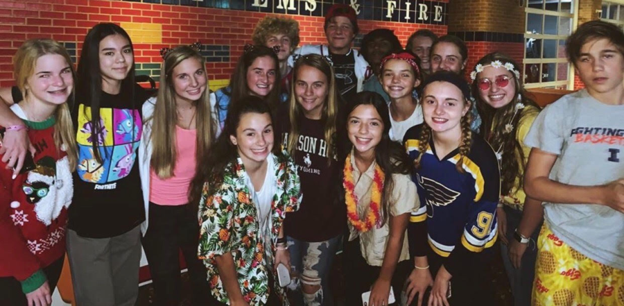 A group of freshmen gets dressed up for Halloween at a YoungLife meeting, Oct. 28. 