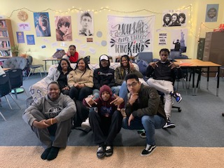 Members of Mrs. Gebhards African American History and Literature class pose for a picture. 