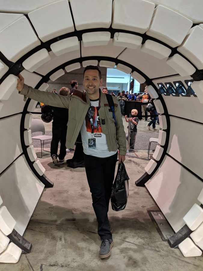 Latin teacher Jason Tiearney enjoys himself at the Star Wars Celebration over the summer in Chicago.