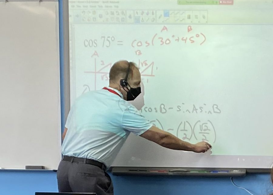 Jason Koehrer teaches students about sines and cosines in Pre-Calculus. 