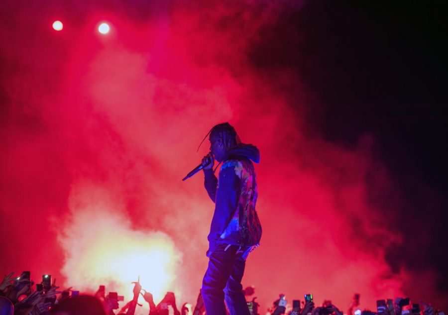 Rapper Travis Scott performs in a 2019 concert.