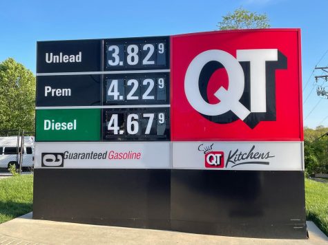 A photo from May 1 shows a gallon of unleaded gasoline costing $3.82 at the QT on the corner of Big Bend Blvd and Sulphur Springs Rd.
