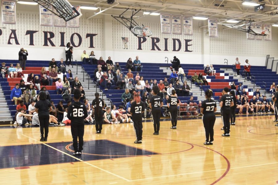 The Parkway Step Team performs at the Winter Spirit Night.