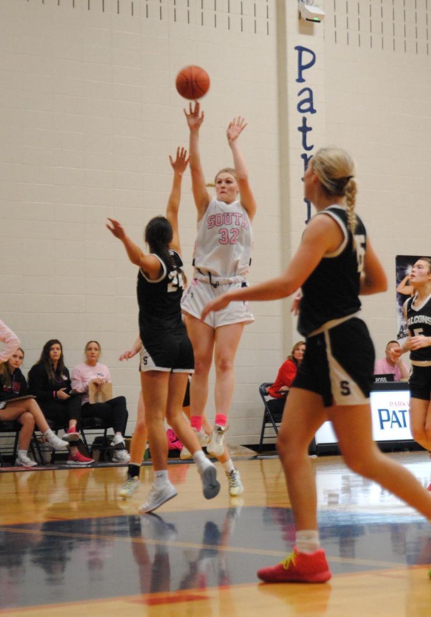 Senior Ava McCulla drains another jumper over her Rockwood Summit opponent. 