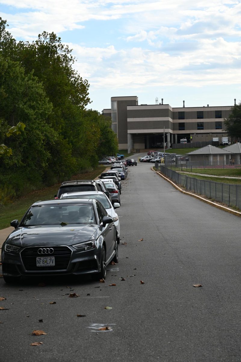 Some students have to pay to park on the "hill," which is the street leading toward Southwest Middle School. 