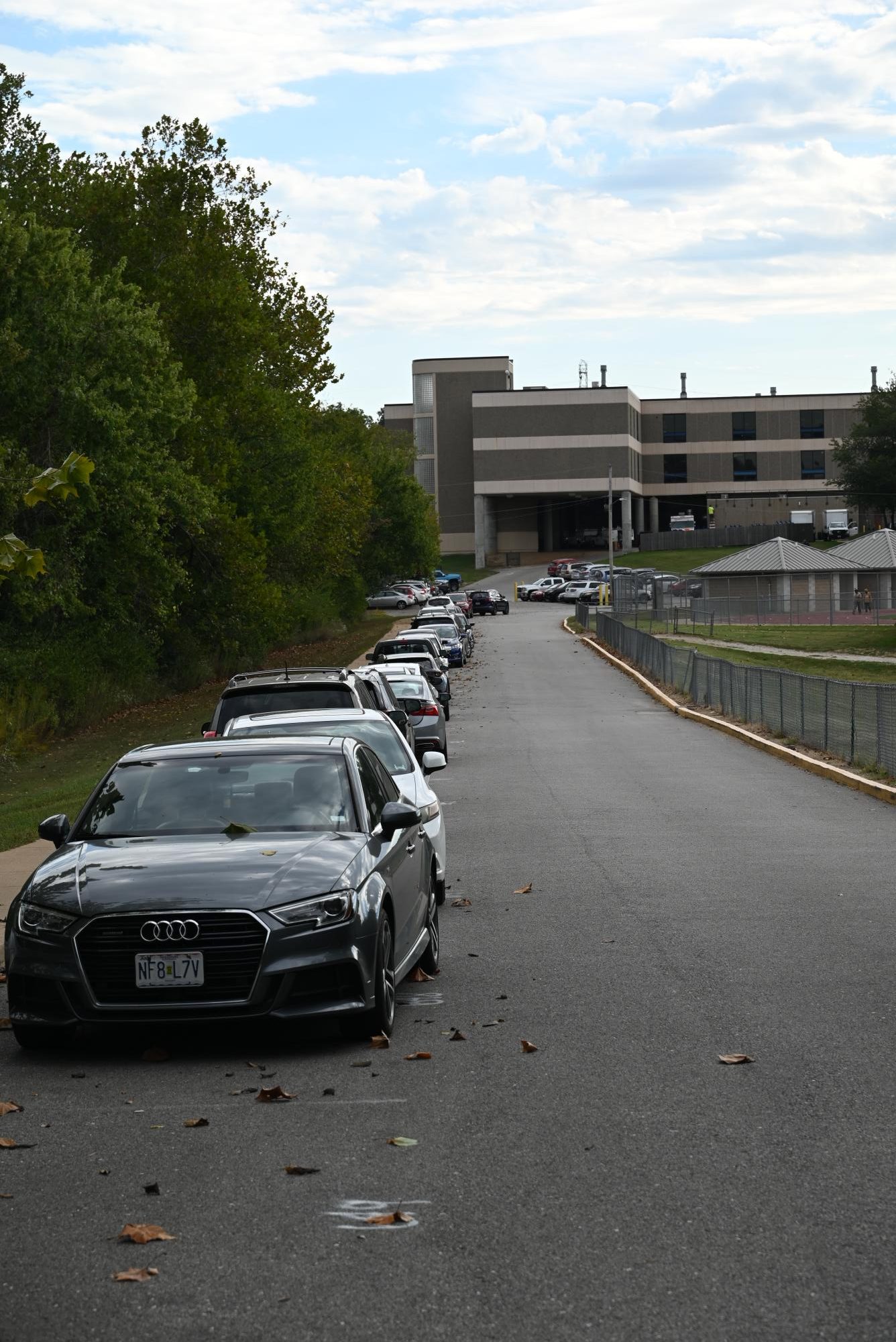 Some students have to pay to park on the "hill," which is the street leading toward Southwest Middle School. 