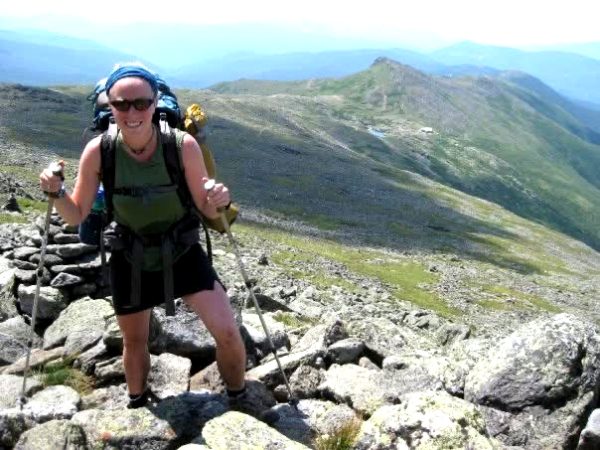 Counselor Amy Armon takes a picture in the White Mountains of New Hampshire, 400 miles from the end of the Appalachian Trail. Photo courtesy of Amy Armon.