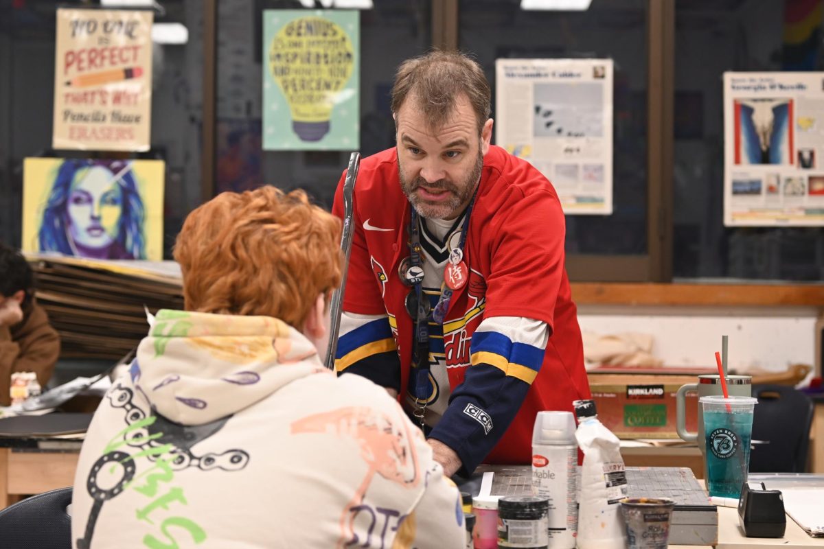 Eric Ludlow talks to art student Oliver Pratt