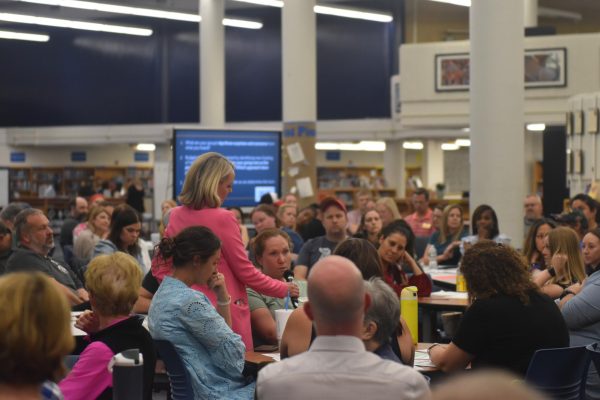 Community members provide their input at the community conversation meeting at Parkway South